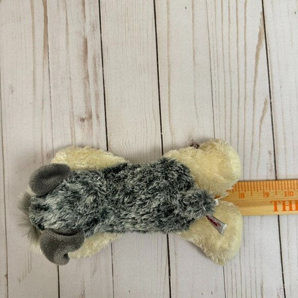Aurora Flopsie Ludwig The Schnauzer Stuffed Animal Cream Gray Puppy Plush - Picture 11 of 11